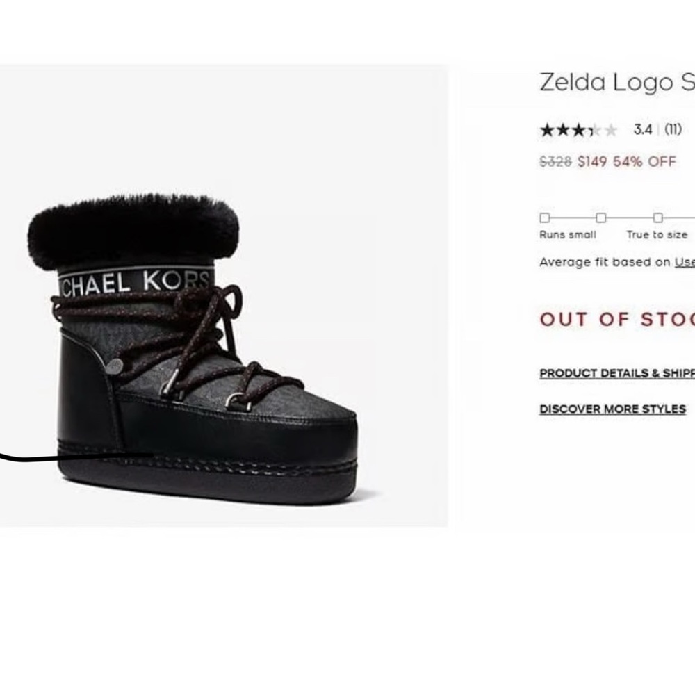 Michael Kors Black Winter Rain Boots with Fur Trim